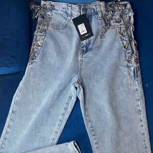 Fashion Nova Chain Detail Jeans